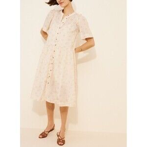 Free People Bella Mae Midi Dress Floral Printed Short Sleeves Cotton S 287149